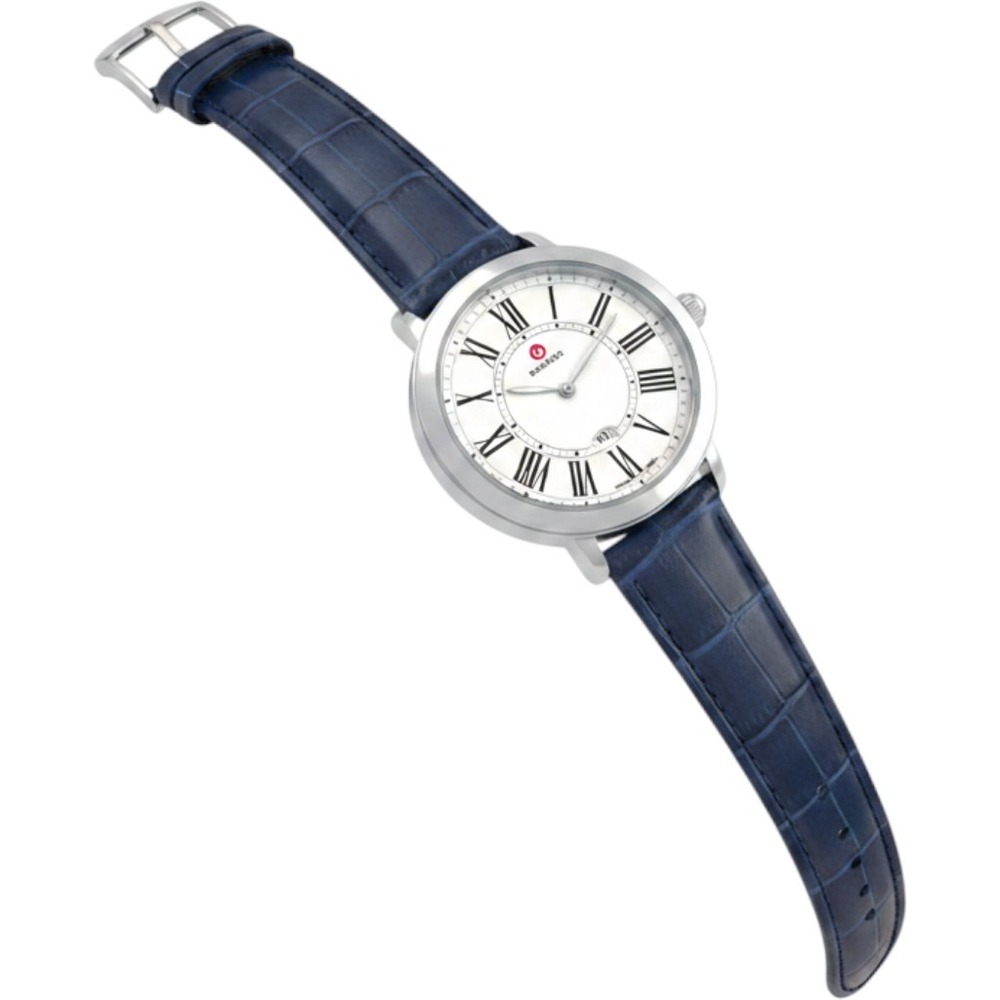 Michele Serein Mid Diamond‎ Mother of Pearl Watch Blue Crocodile Strap